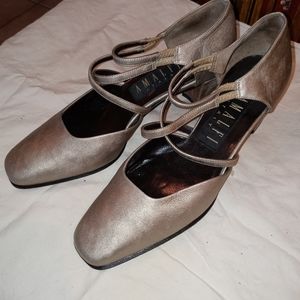 Amalfi 6B Leather Golden Bronze Low Dress Heals